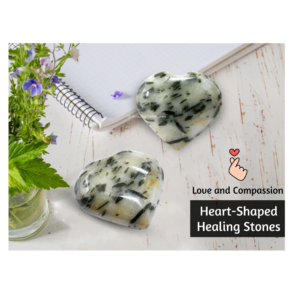 Green Tourmaline In Quartz Heart
