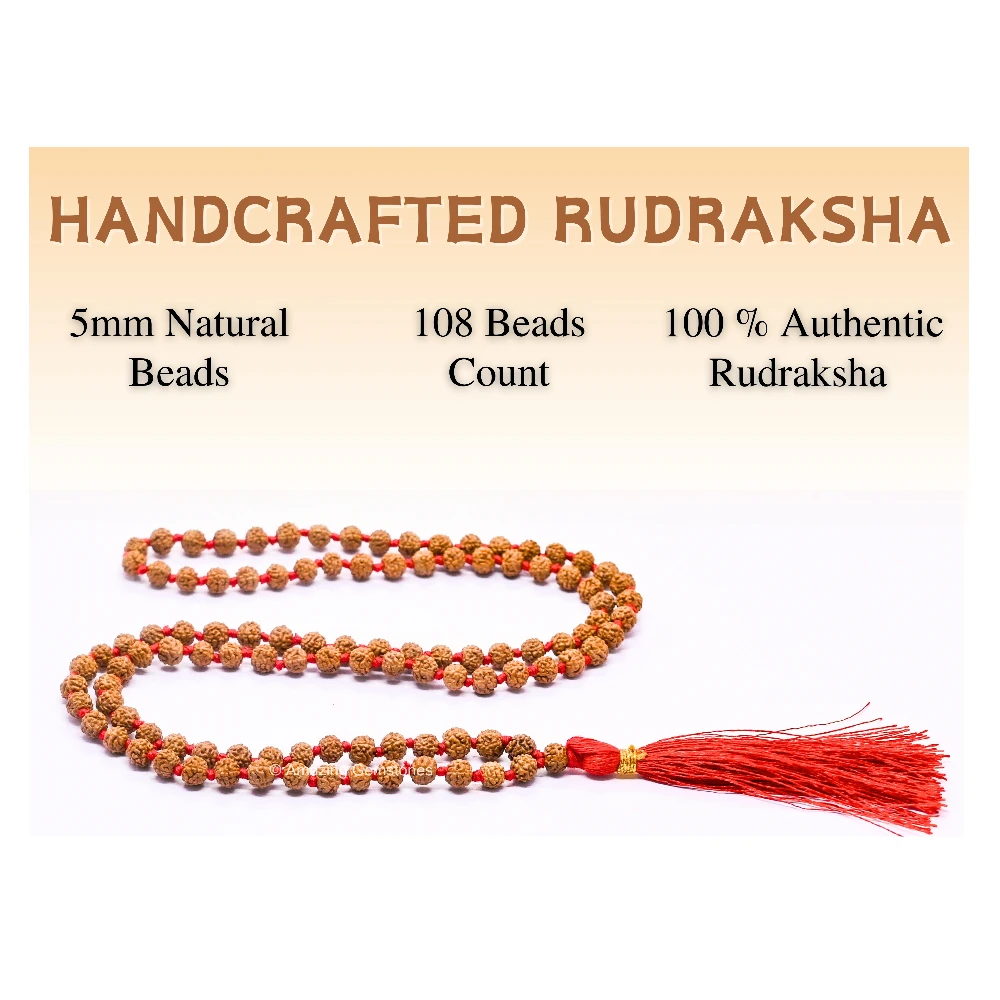5mm Rudraksha Mala (Hand Knotted)