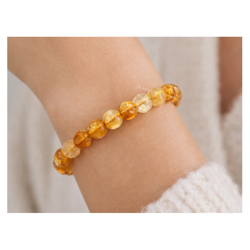 Citrine Bracelet (Faceted-Stretchable)
