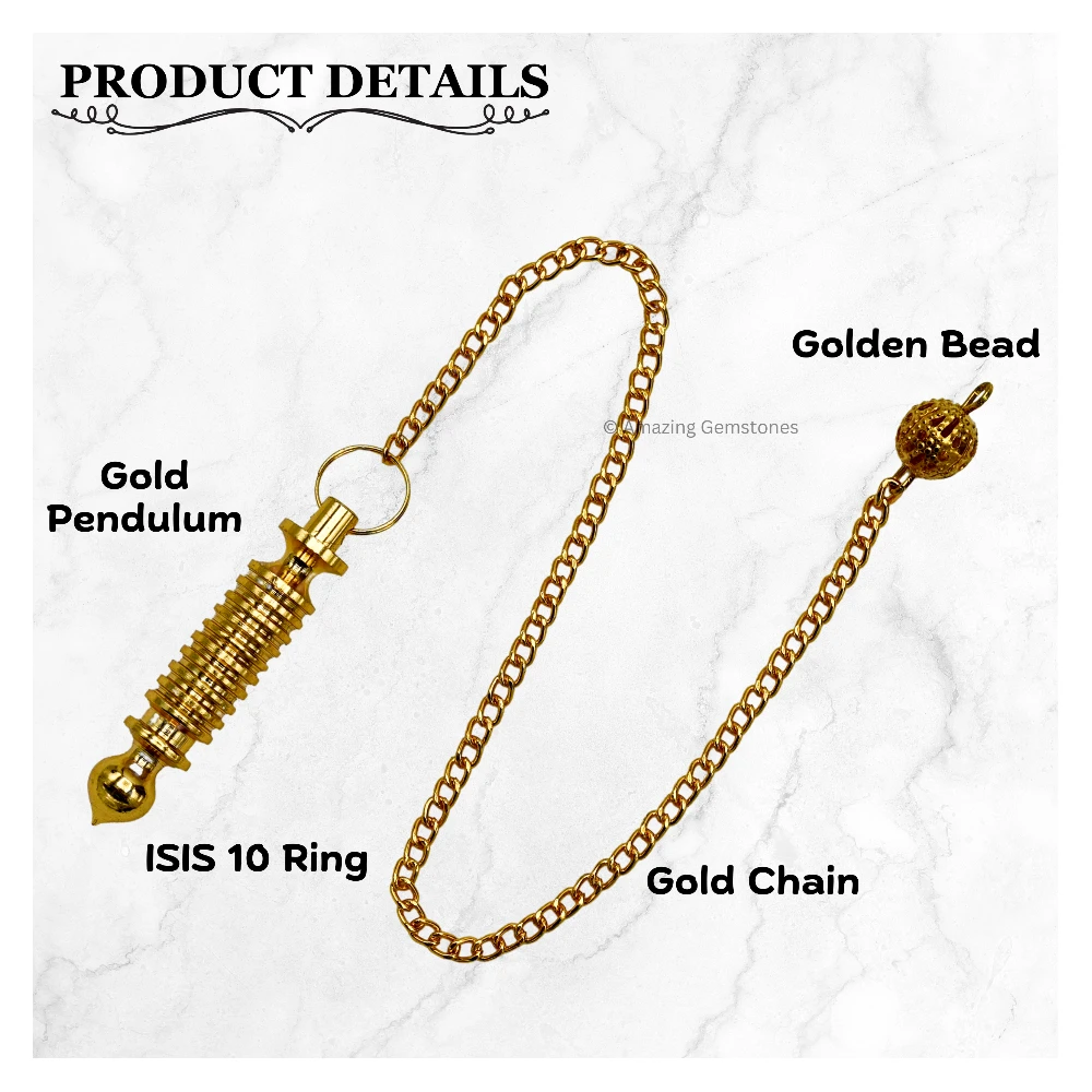 Copper Metal Pendulum - Gold Double ISIS 10 Ring with Plate (MP35)