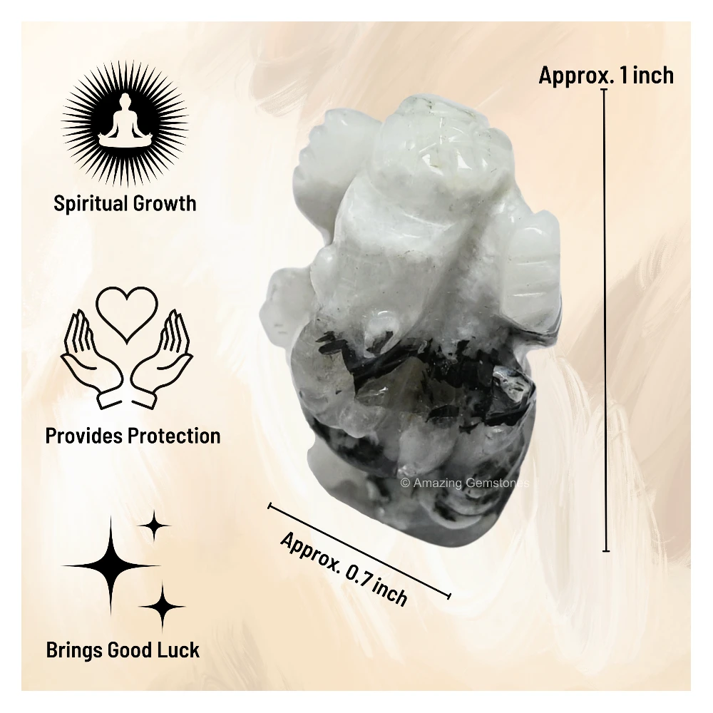 Rainbow Moonstone Ganesha Crystal Idol