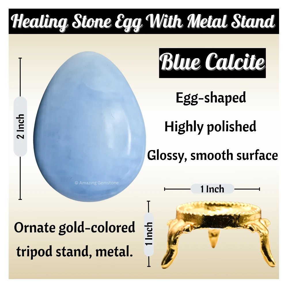 Blue Calcite Crystal Egg Stone
