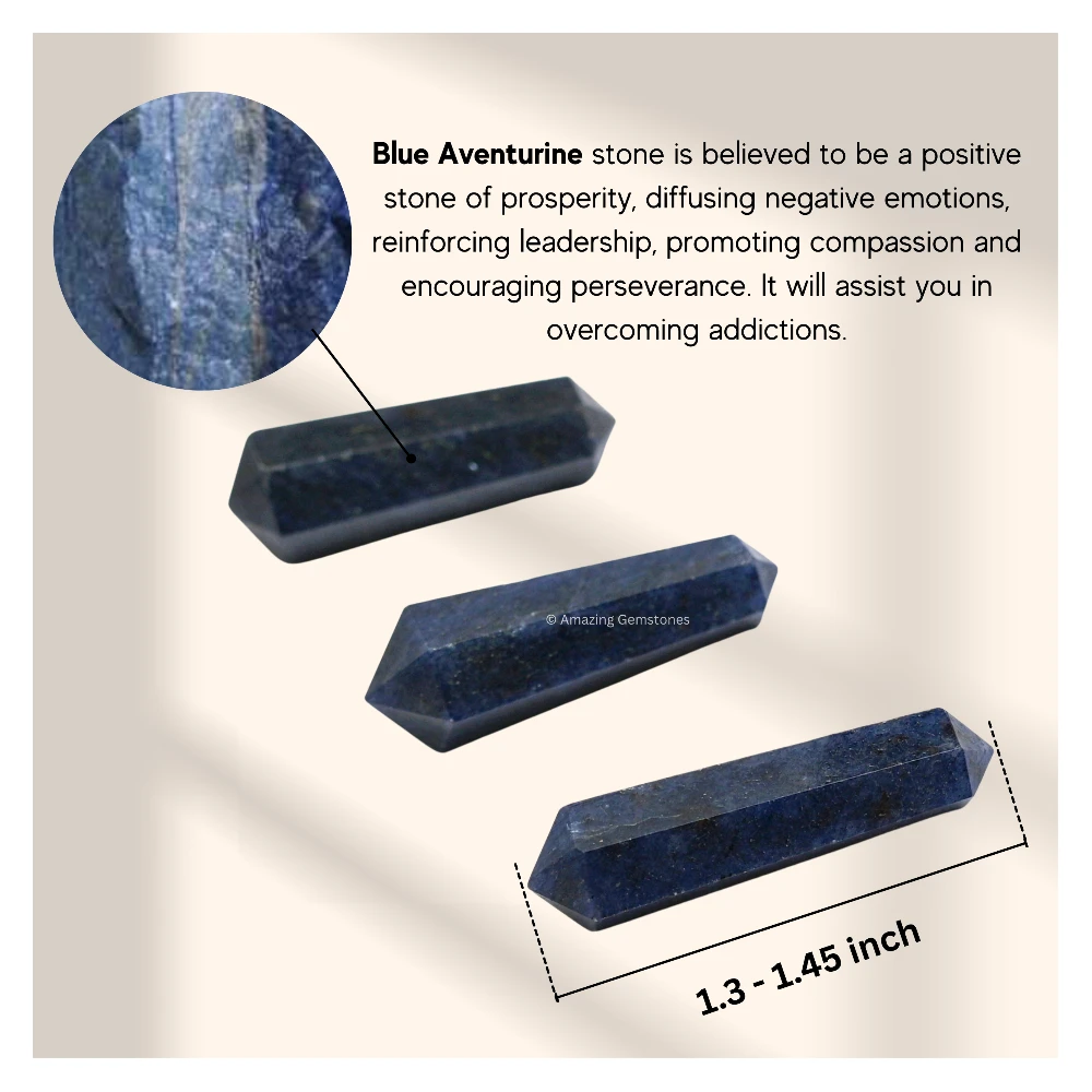 Blue Aventurine Pencil Points (Double Terminated) (Set of 50)