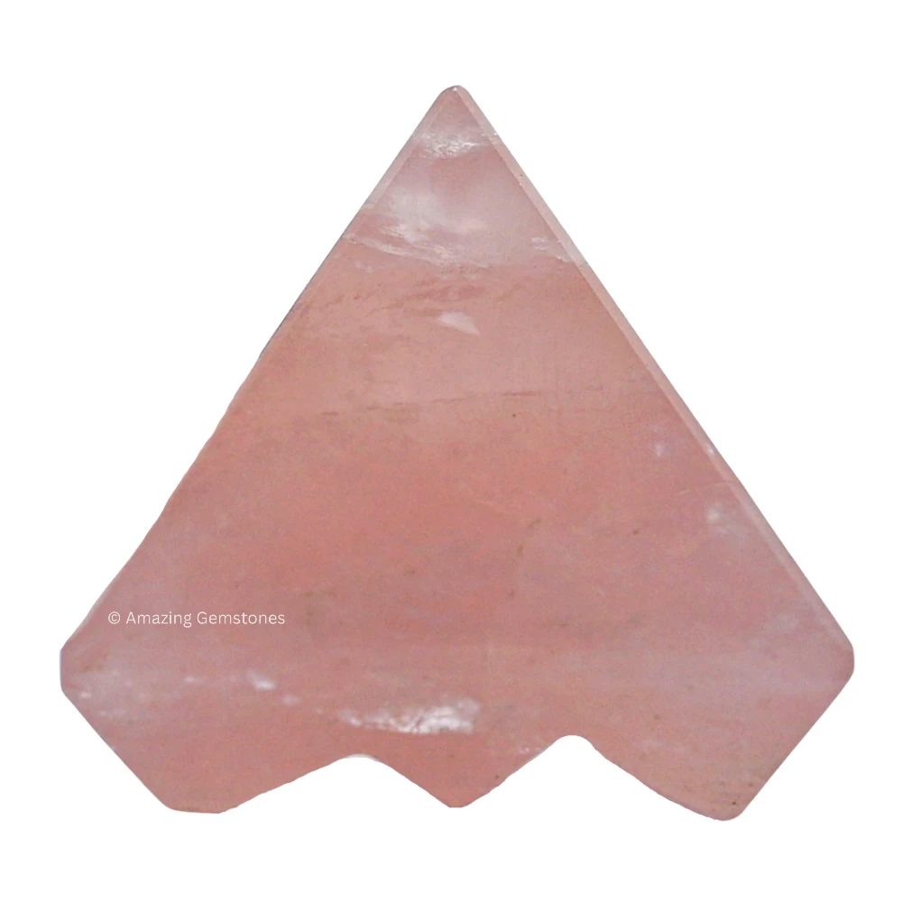 Rose Quartz Lemurian Pyramid - Under 9 Pyramid Plate