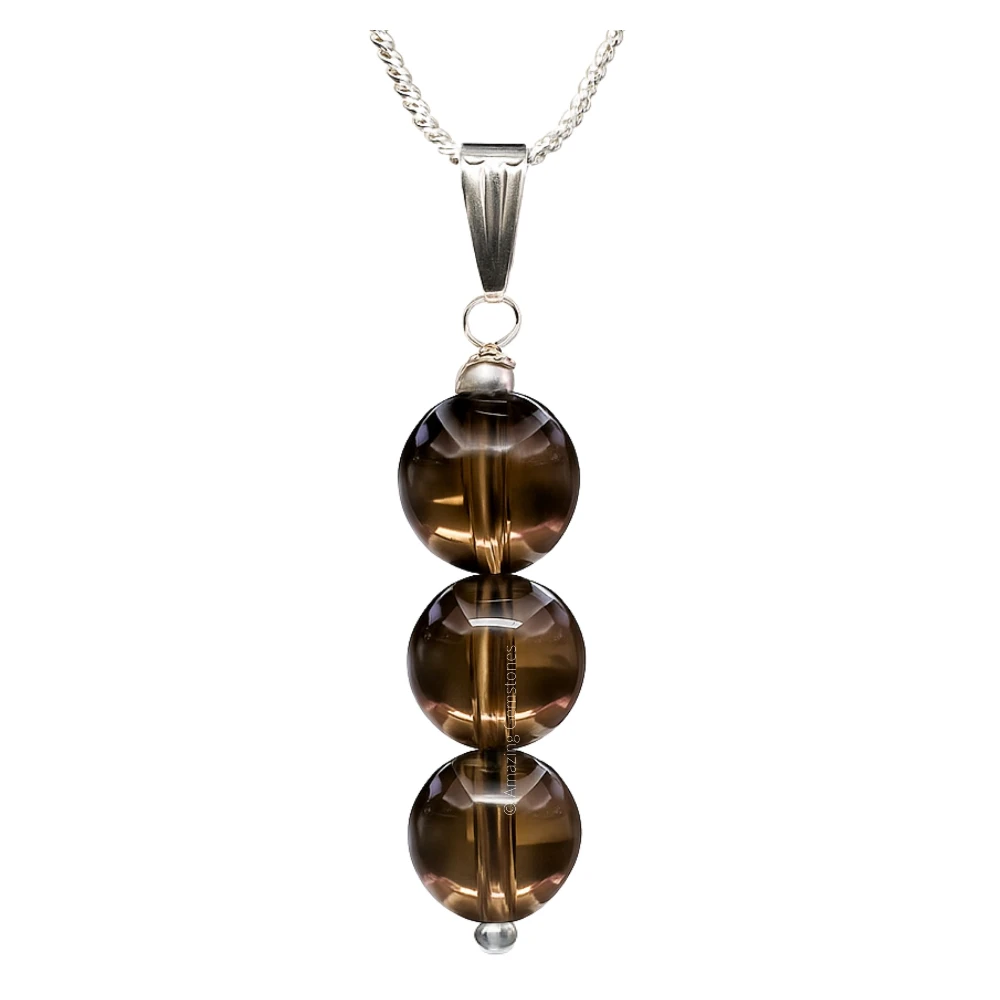 Smoky Quartz Bead Pendant (Silver)