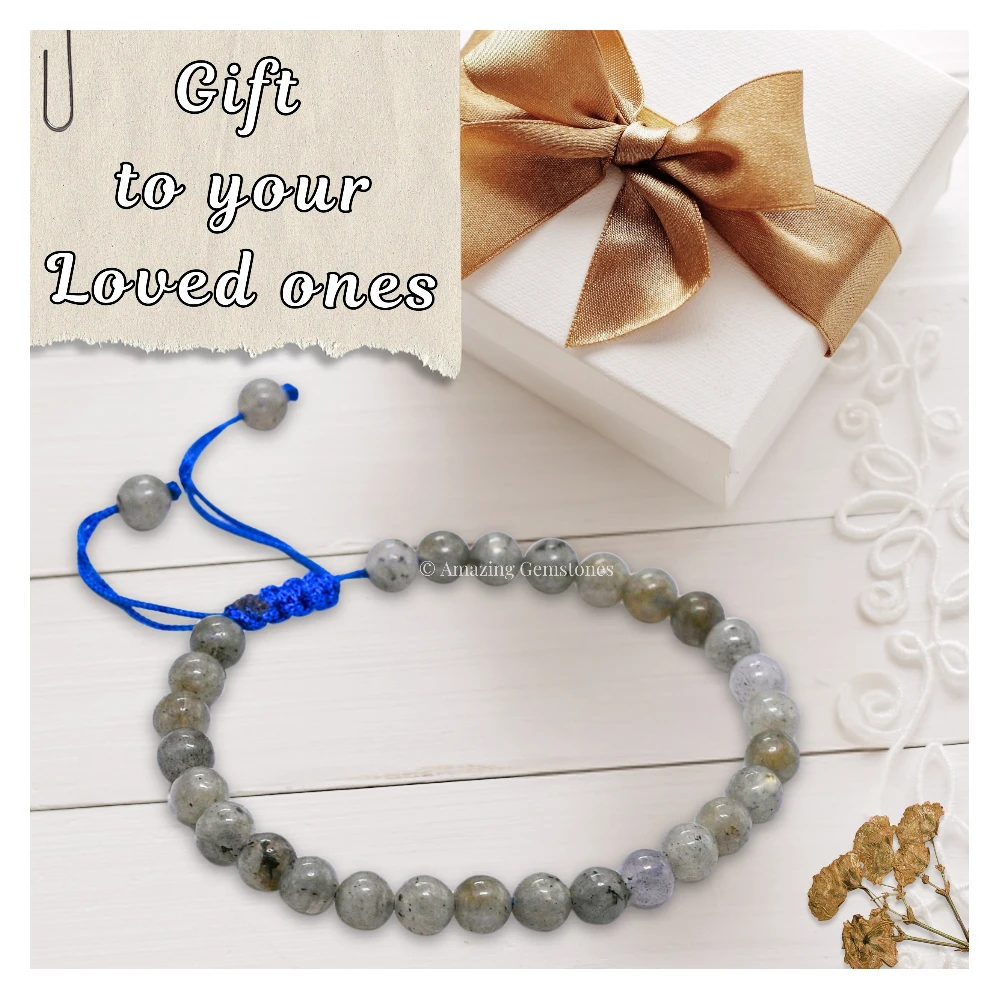 Labradorite Healing Crystal Bracelets - 6mm Beads (Adjustable)
