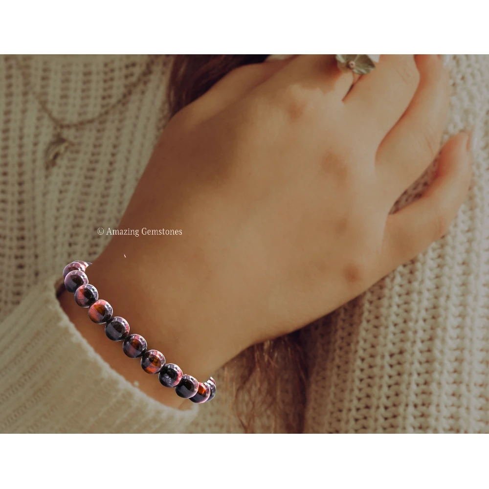 Red Tiger Eye Bracelet (Adjustable)