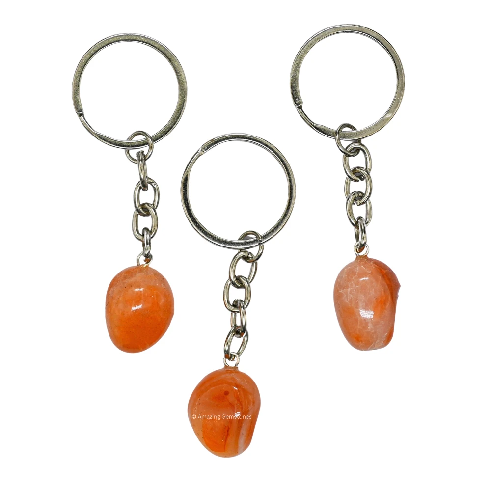 Carnelian Keychain Keys Holder (Tumble)