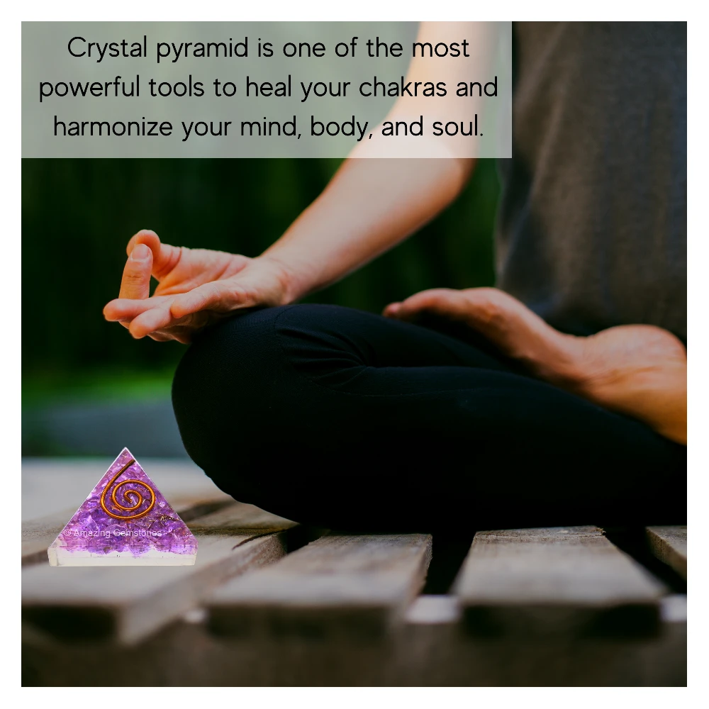 Amethyst Onyx Orgone Pyramid - Mini