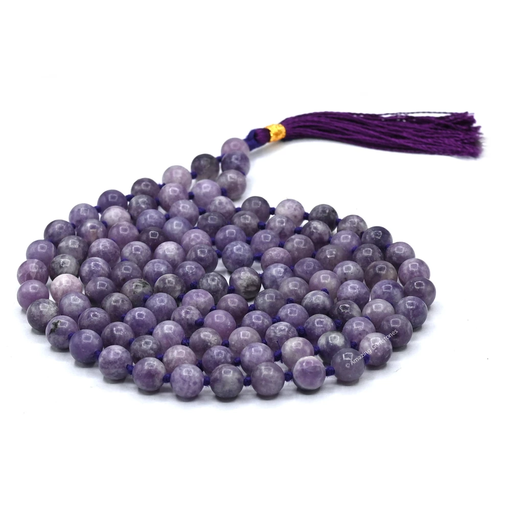 Lepidolite Mala (Hand Knotted)