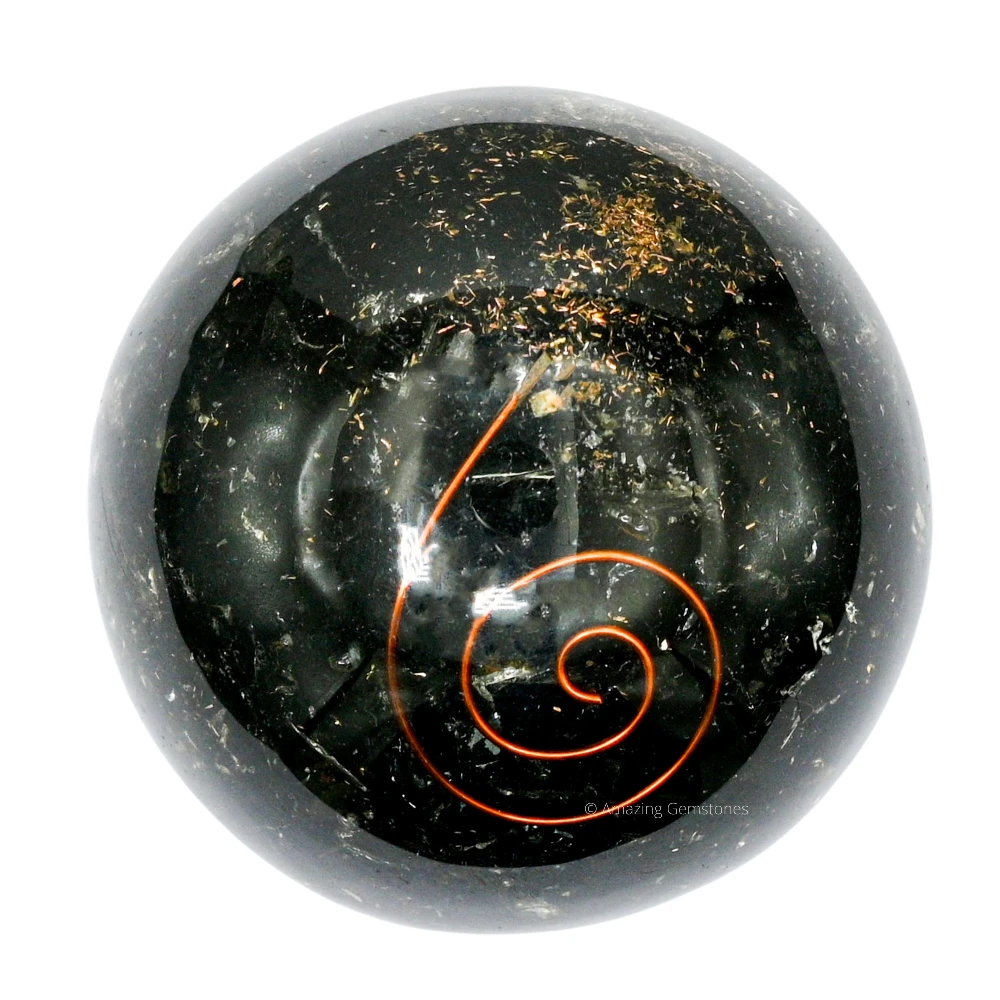 Black Tourmaline Orgone Sphere (2 Inch)