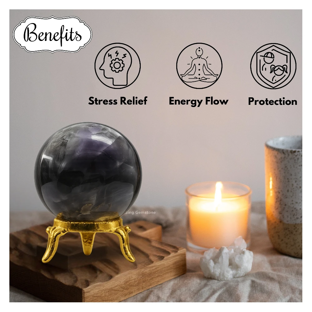 Amethyst Chevron Sphere (2 Inch)