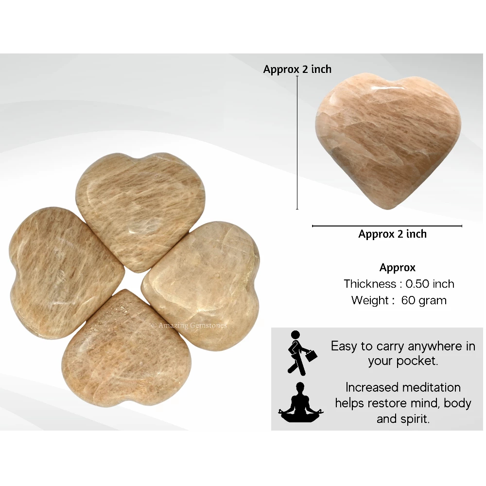 Cream Moonstone Heart