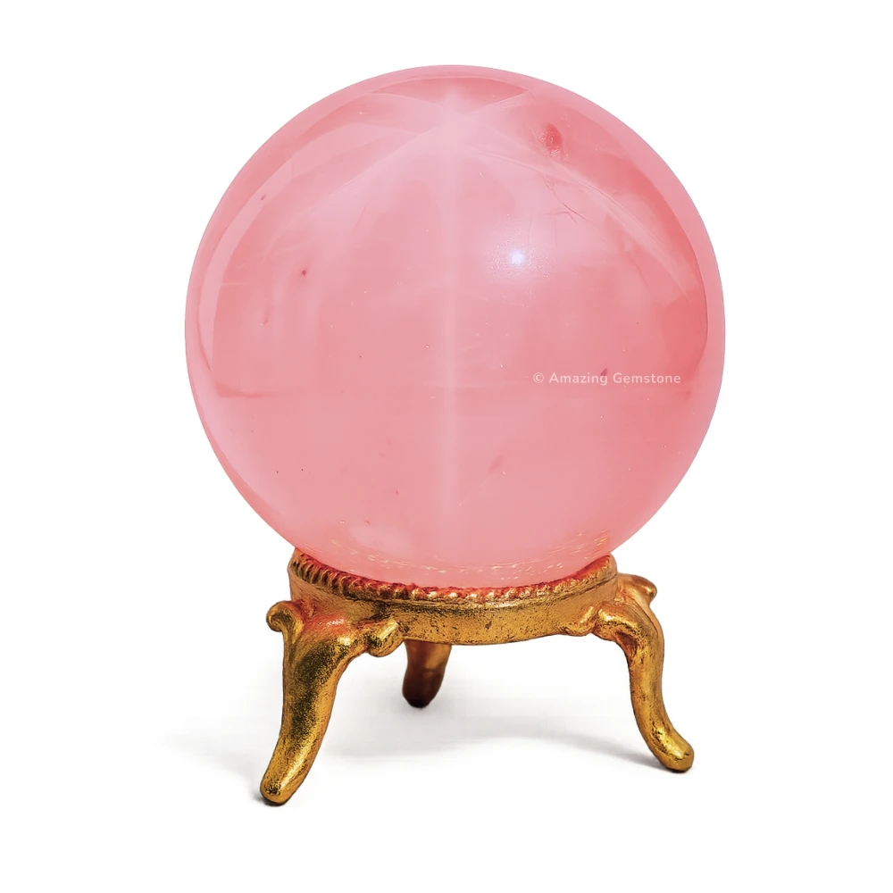 Star Rose Quartz Sphere (1.5 Inch)