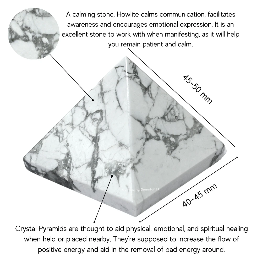 Howlite Pyramid (2 inch)