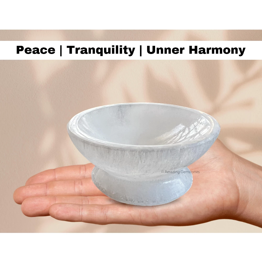 Selenite Charging Bowl for Crystals - Round