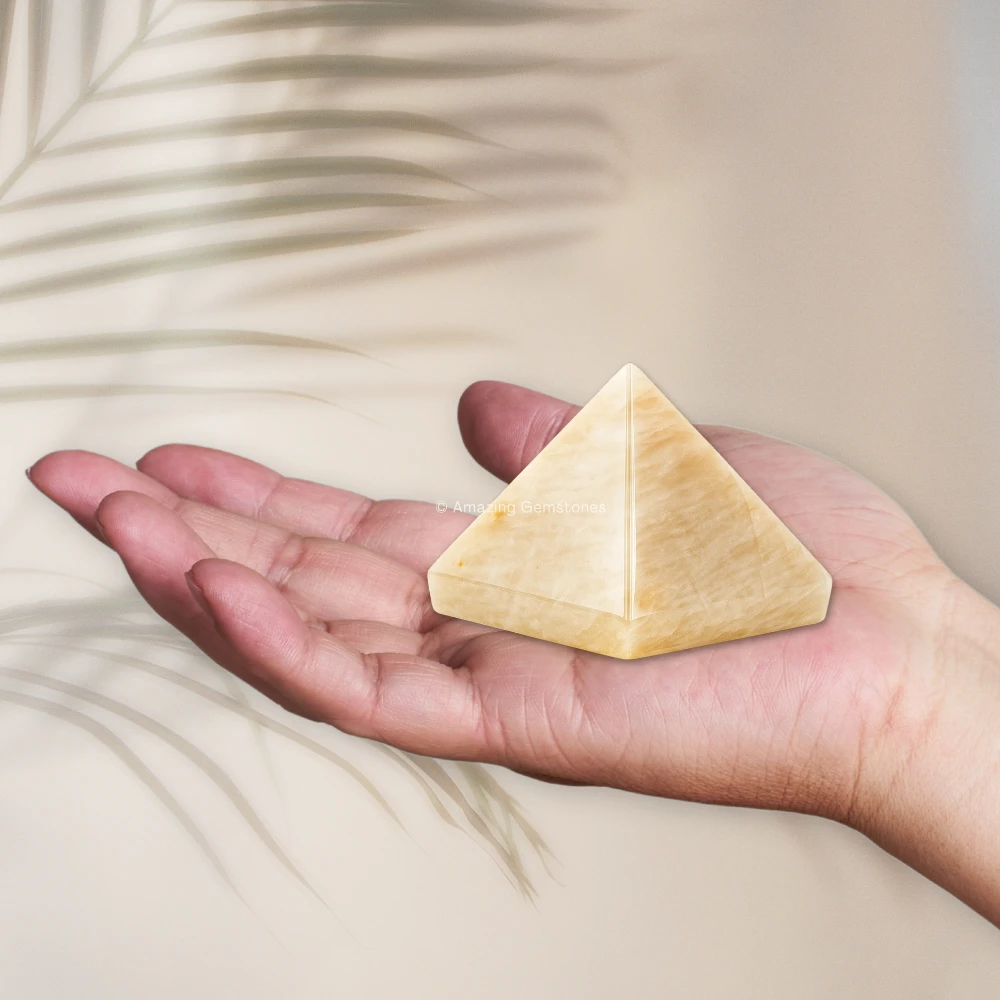 Cream Moonstone Pyramid (1.5 Inch)