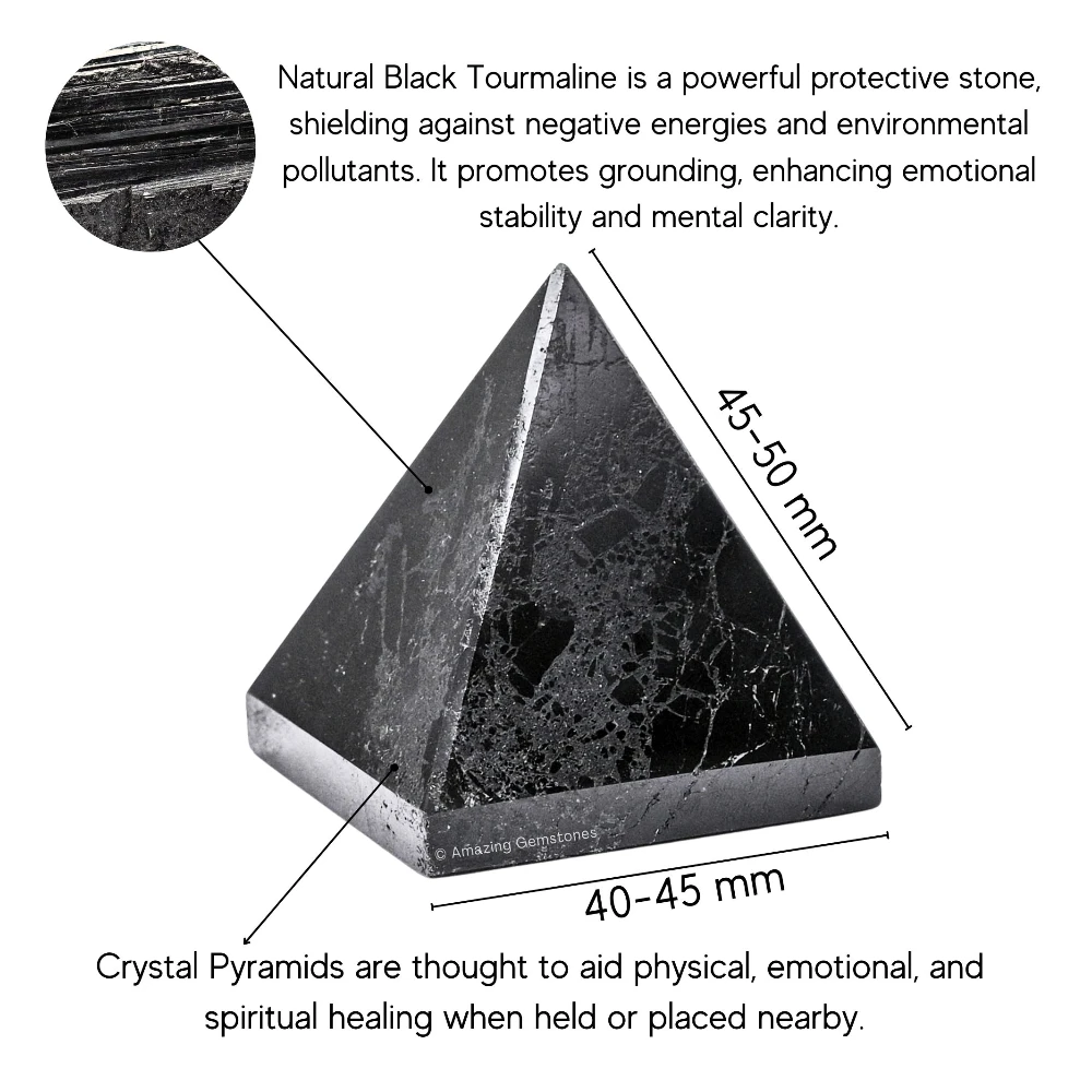 Natural Black Tourmaline Pyramid (2 Inch)