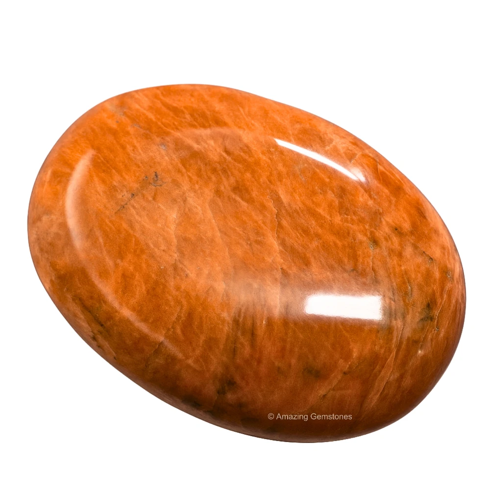 Peach Moonstone Palm Stone