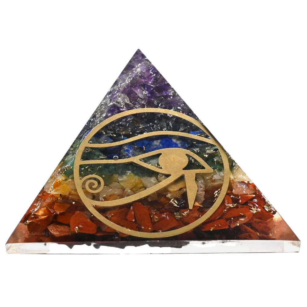 Natural Chakra Orgone Pyramid - Eye of Ra