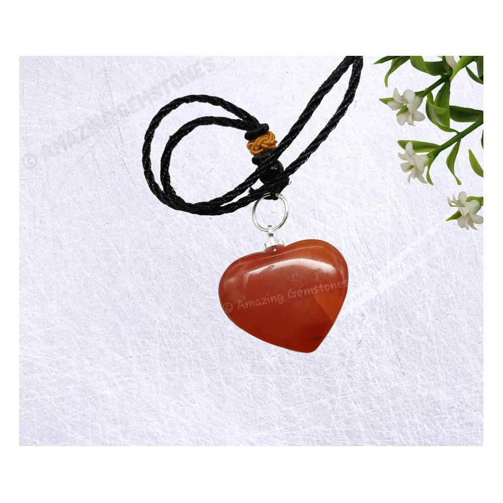 Carnelian Necklace - Crystal Heart