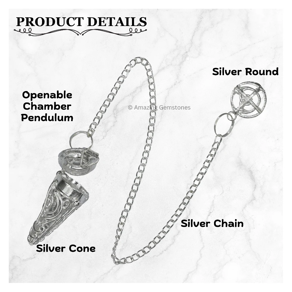 Copper Metal Pendulum - Silver Cone Chamber (MP88)