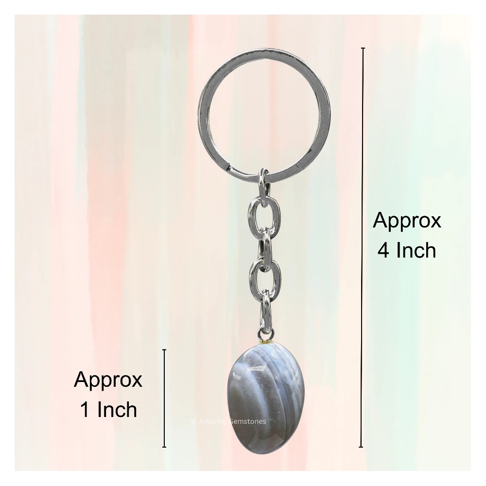 Lace Agate Keychain Keys Holder (Tumble)