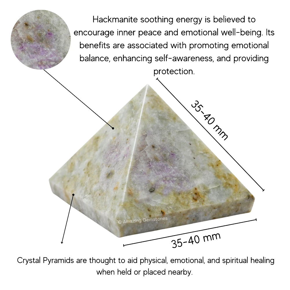 Hackmanite Pyramid (1.5 Inch)