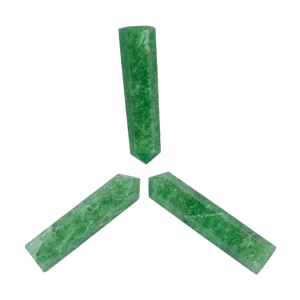 Green Strawberry Quartz Pencil Points (Set of 10)