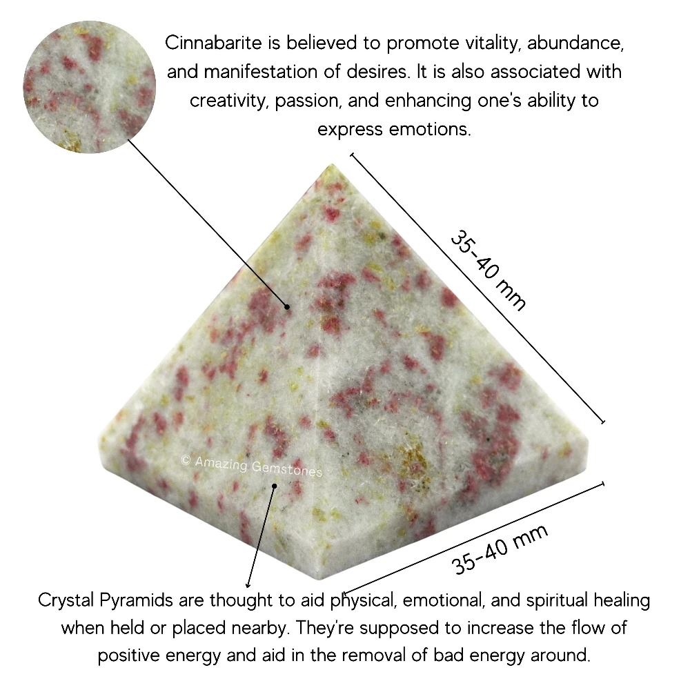 Cinnabarite Pyramid (1.5 Inch)