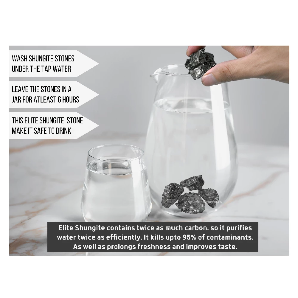 Elite Shungite Raw Stones for Water Purification (5-15 gram)