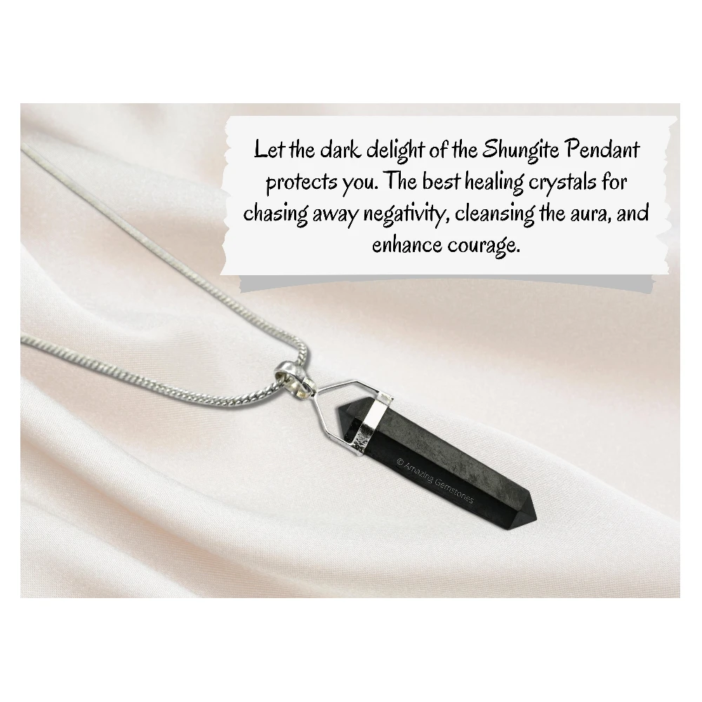Shungite Necklace - Double Point Pencil