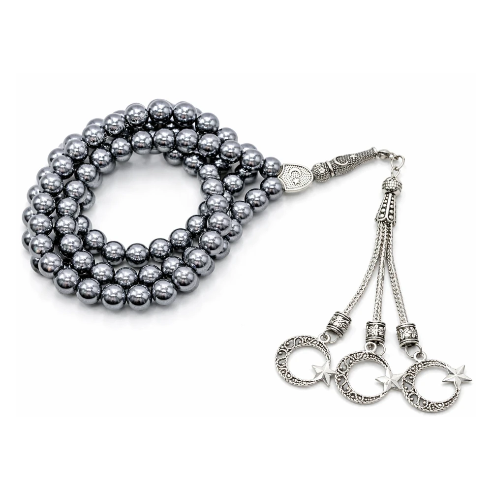 Terahertz Crystal Tasbeeh Sibha Prayer Beads (Silver)
