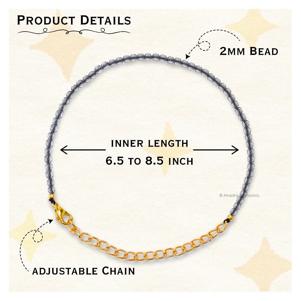 Labradorite Crystal Bracelet - 2mm Faceted Bead (Gold)