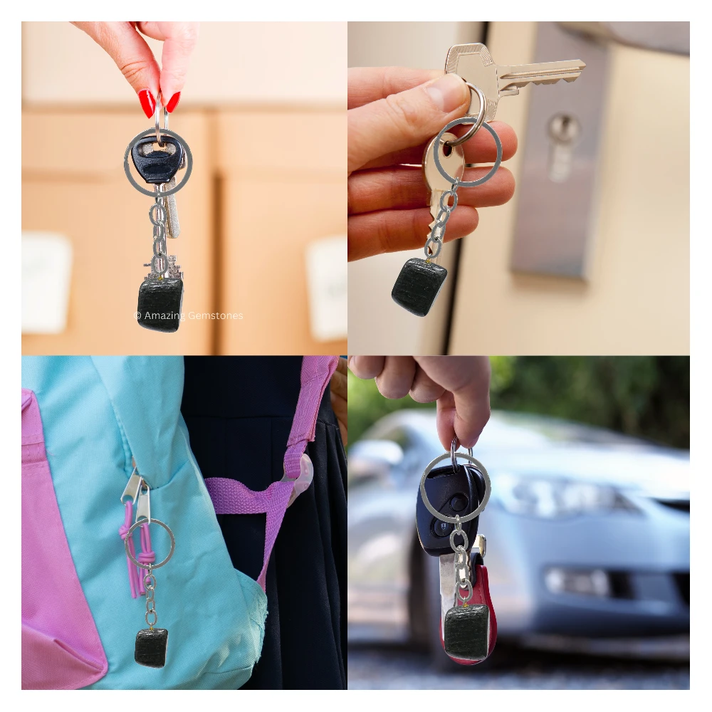Blue Aventurine Keychain Keys Holder (Tumble)