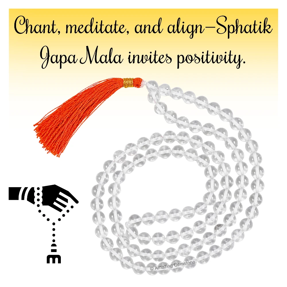 Sphatik Mala - A Grade 6mm Beads (Without Knot)