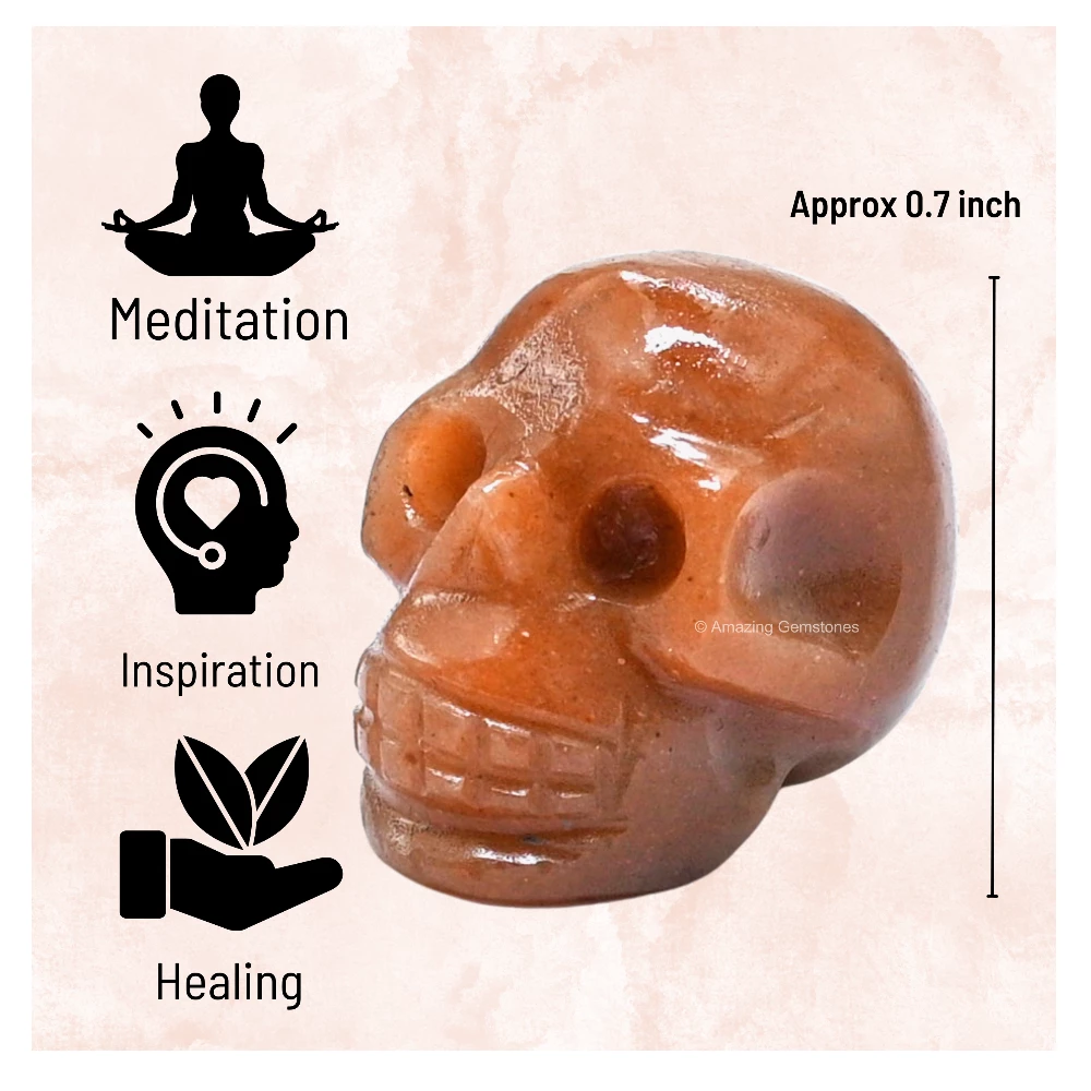 Orange Jasper Skull