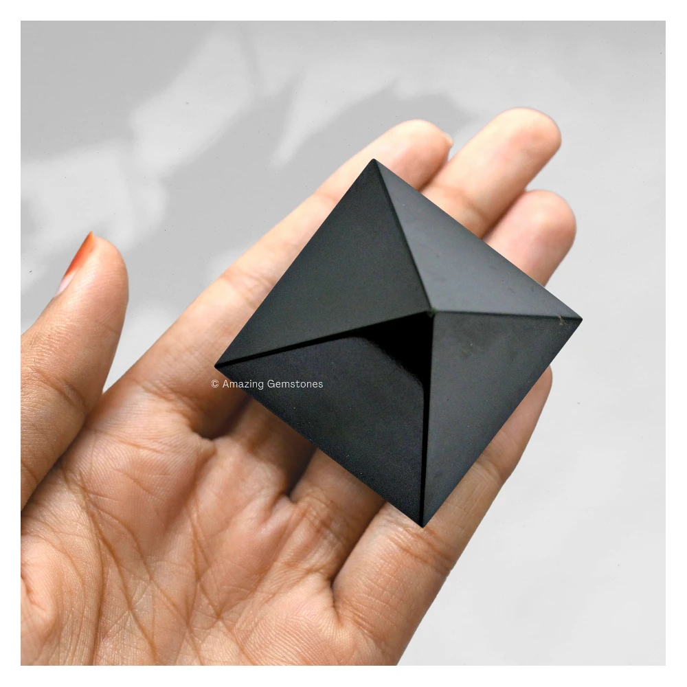 Black Agate Pyramid (1.5 Inch)