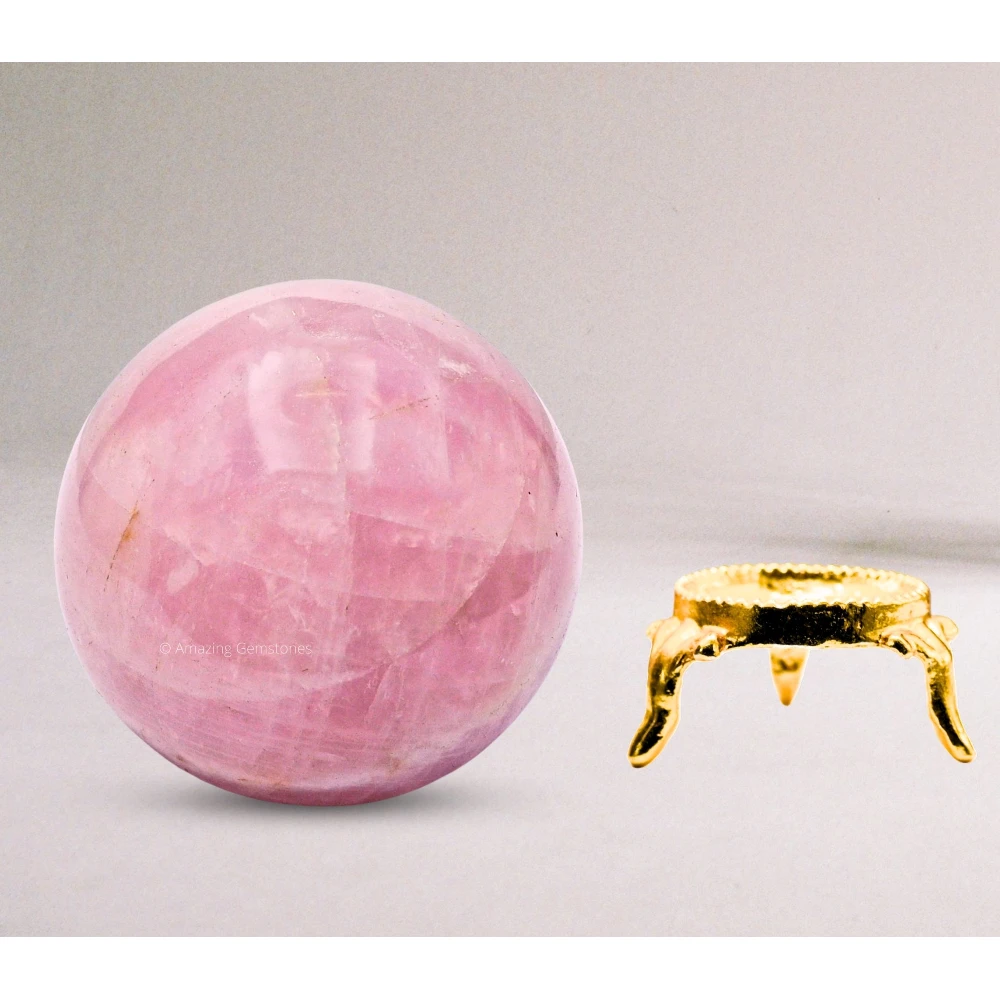 Large Star Rose Quartz Sphere (3 Inch)