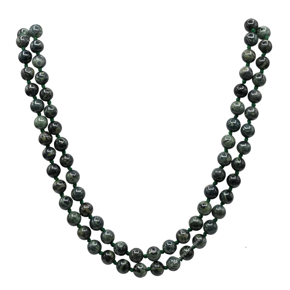 Kambaba Jasper Mala (Hand Knotted)