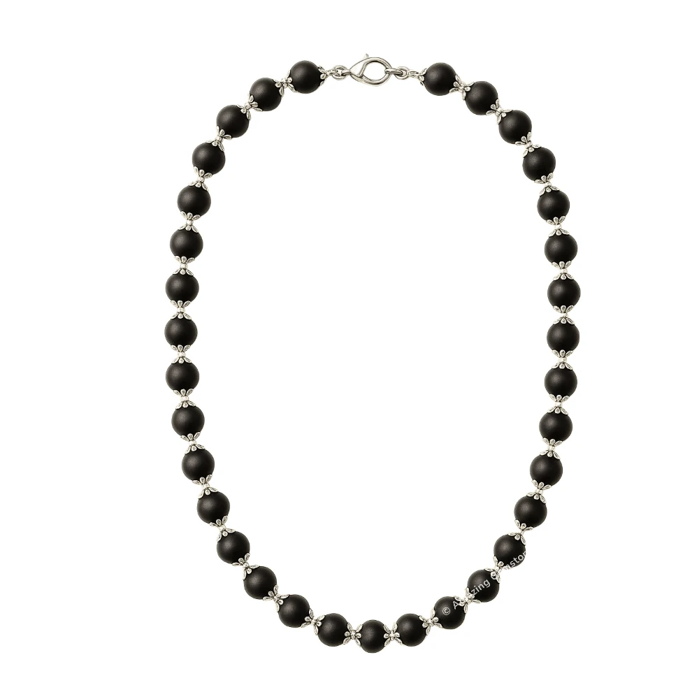 6mm Karungali Necklace - Classic Silver Chain