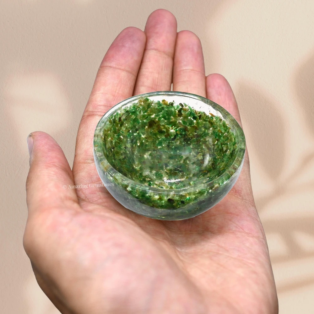 Green Aventurine Crystal Orgone Bowl (2 Inch)