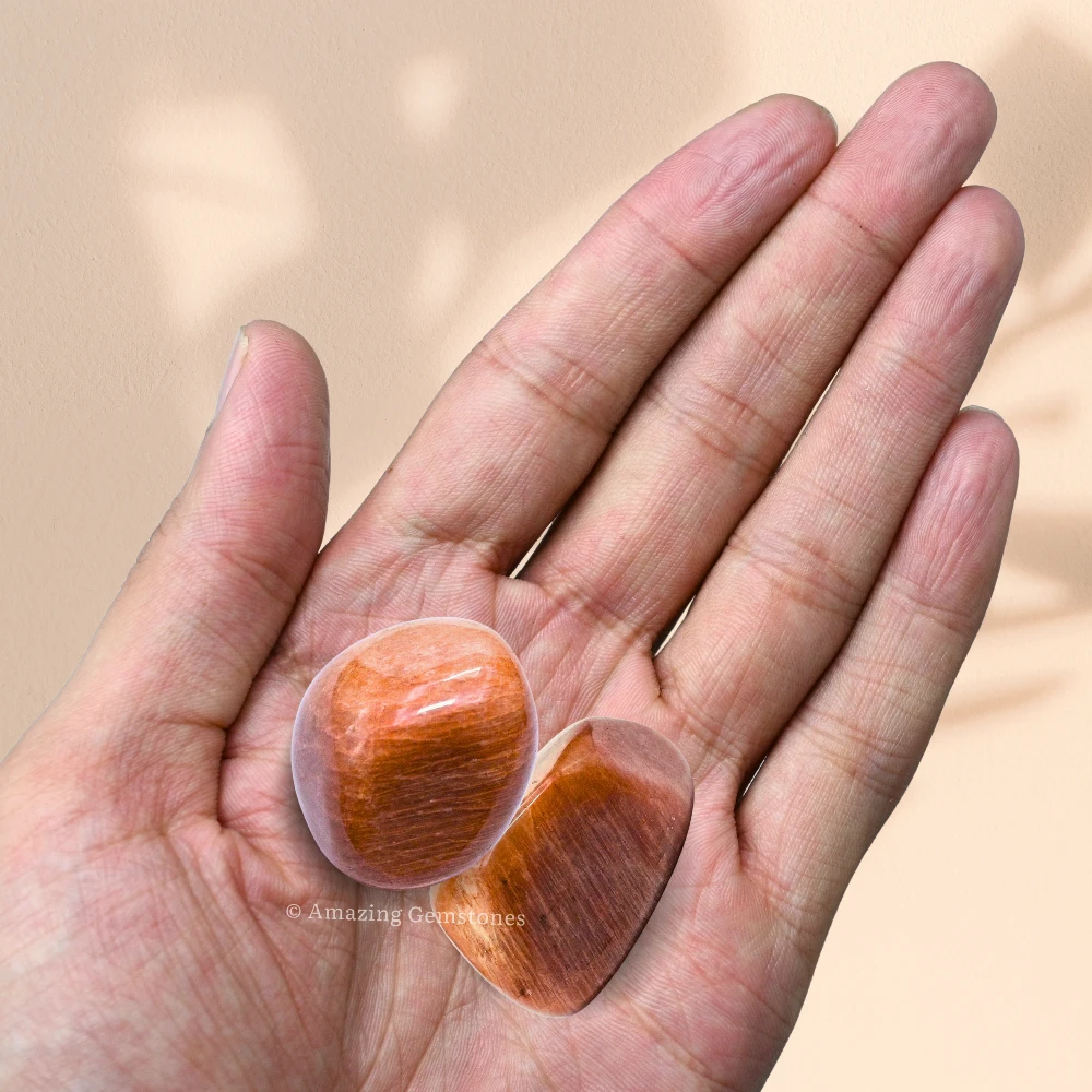 Tumbled Peach Moonstone Crystals Stones (1000+ Carats)