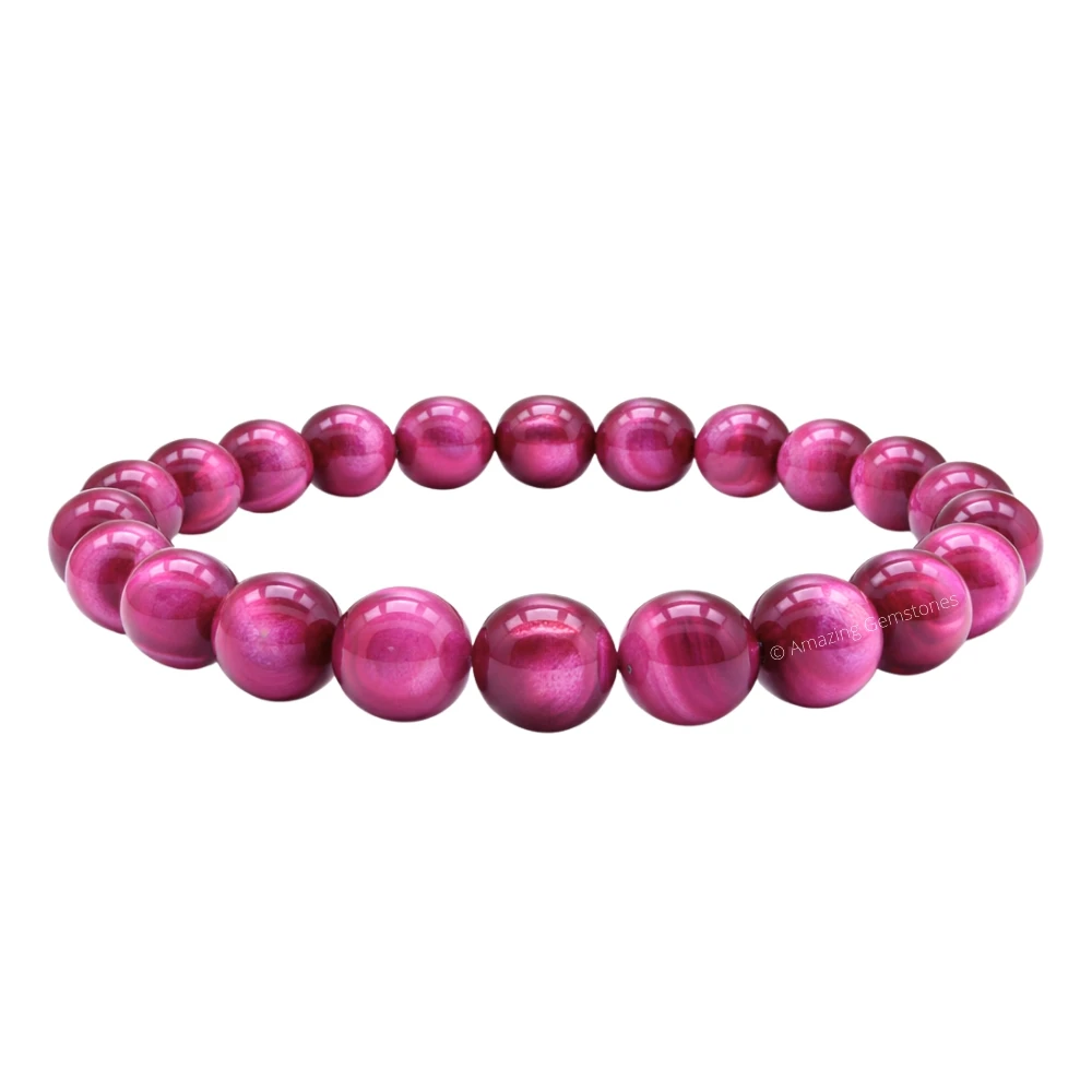 Pink Tiger Eye Bracelet (Strechable)