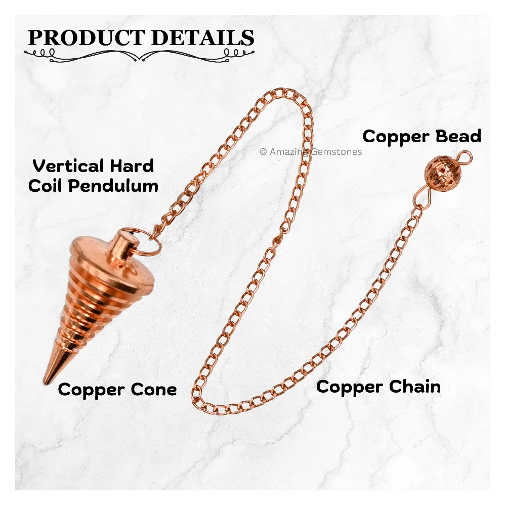 Copper Metal Pendulum - Copper Cone Vertical Hard Coil (MP104)