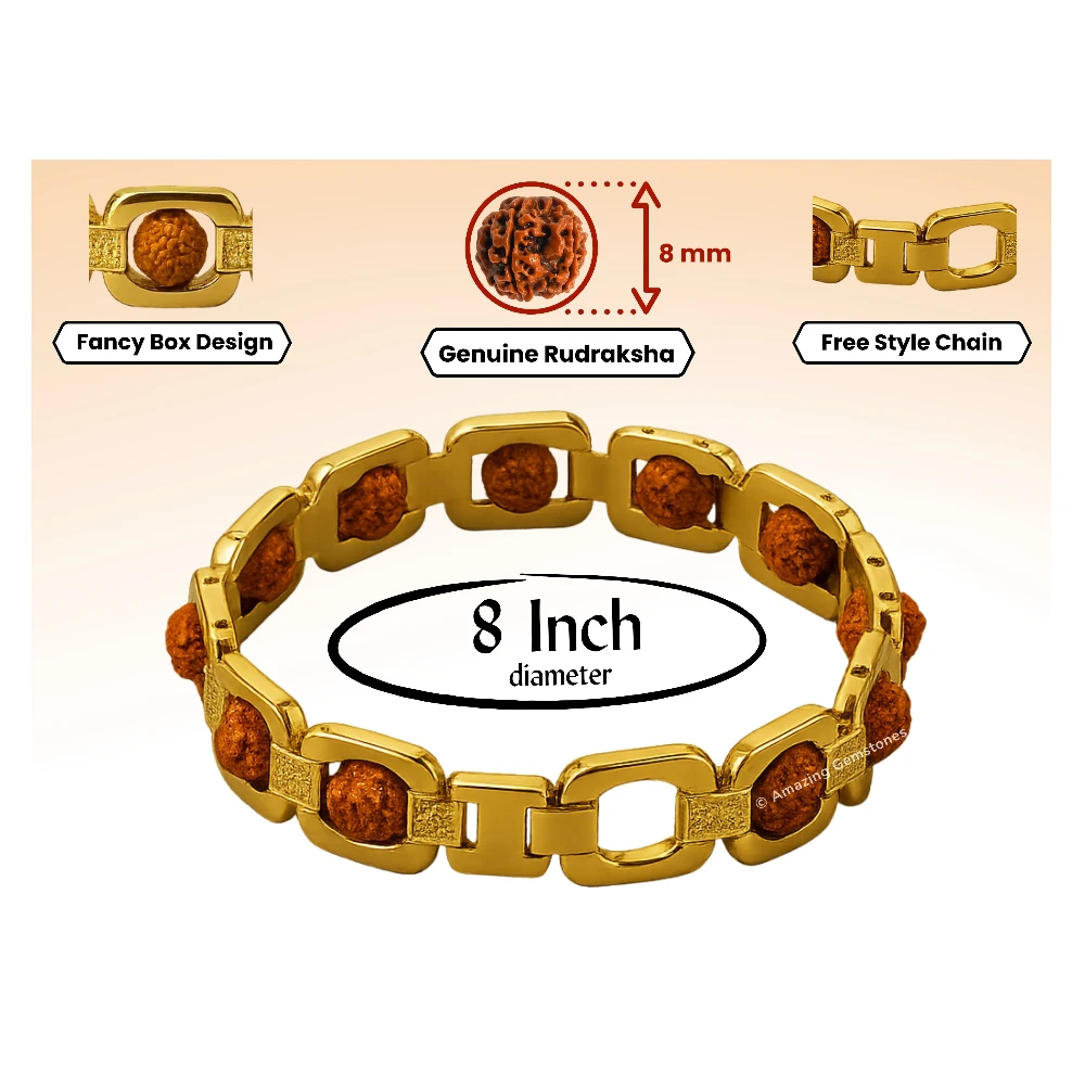 Rudraksha Bracelet (Premium Gold Chain)