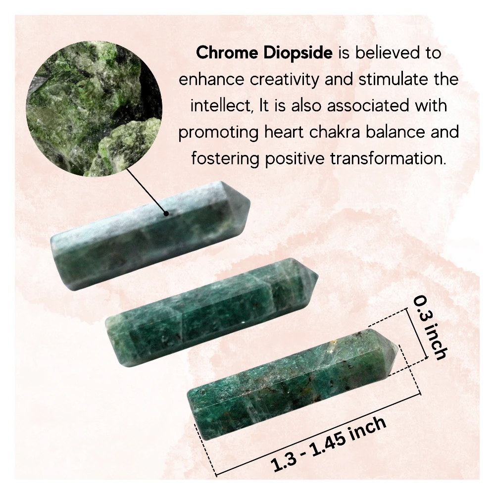 Chrome Diopside Pencil Points (Set of 3)