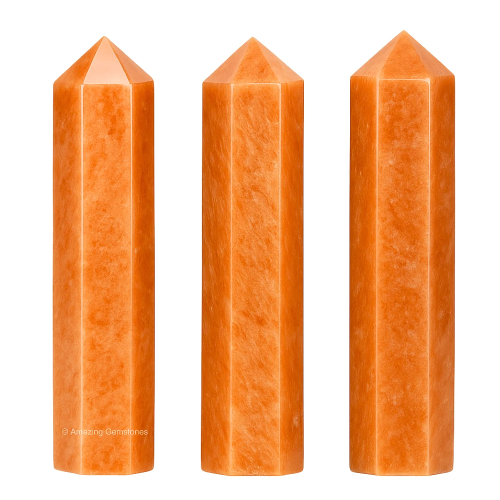 Peach Moonstone Pencil Points (Set of 10)