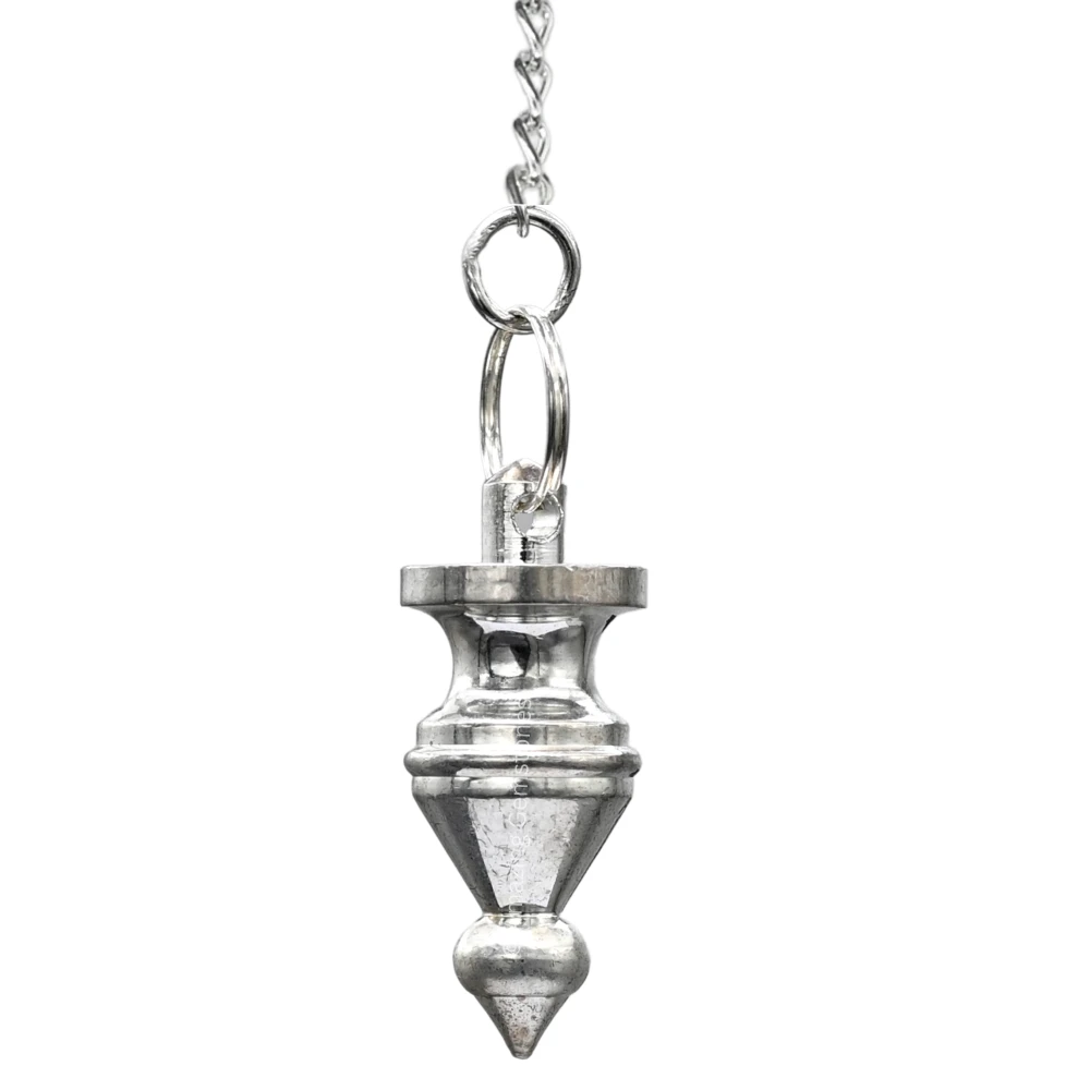 Copper Metal Pendulum - Silver Tear Drop with Ring Plate (MP101)