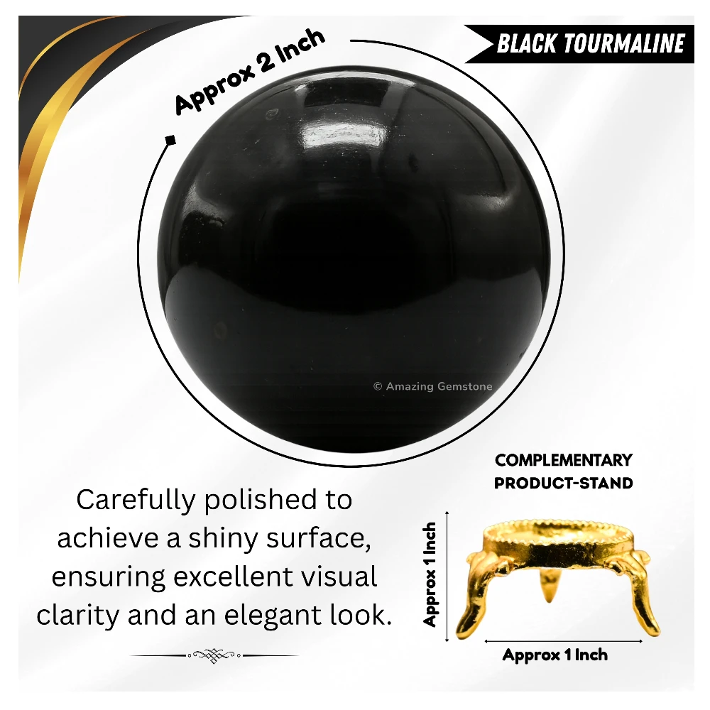 Black Tourmaline Sphere (2 inch)
